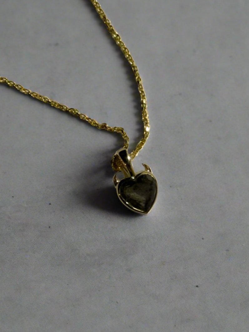 Devil Heart Necklace, with Stone