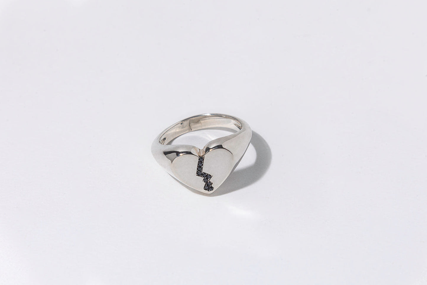 Pavé Broken Heart Signet