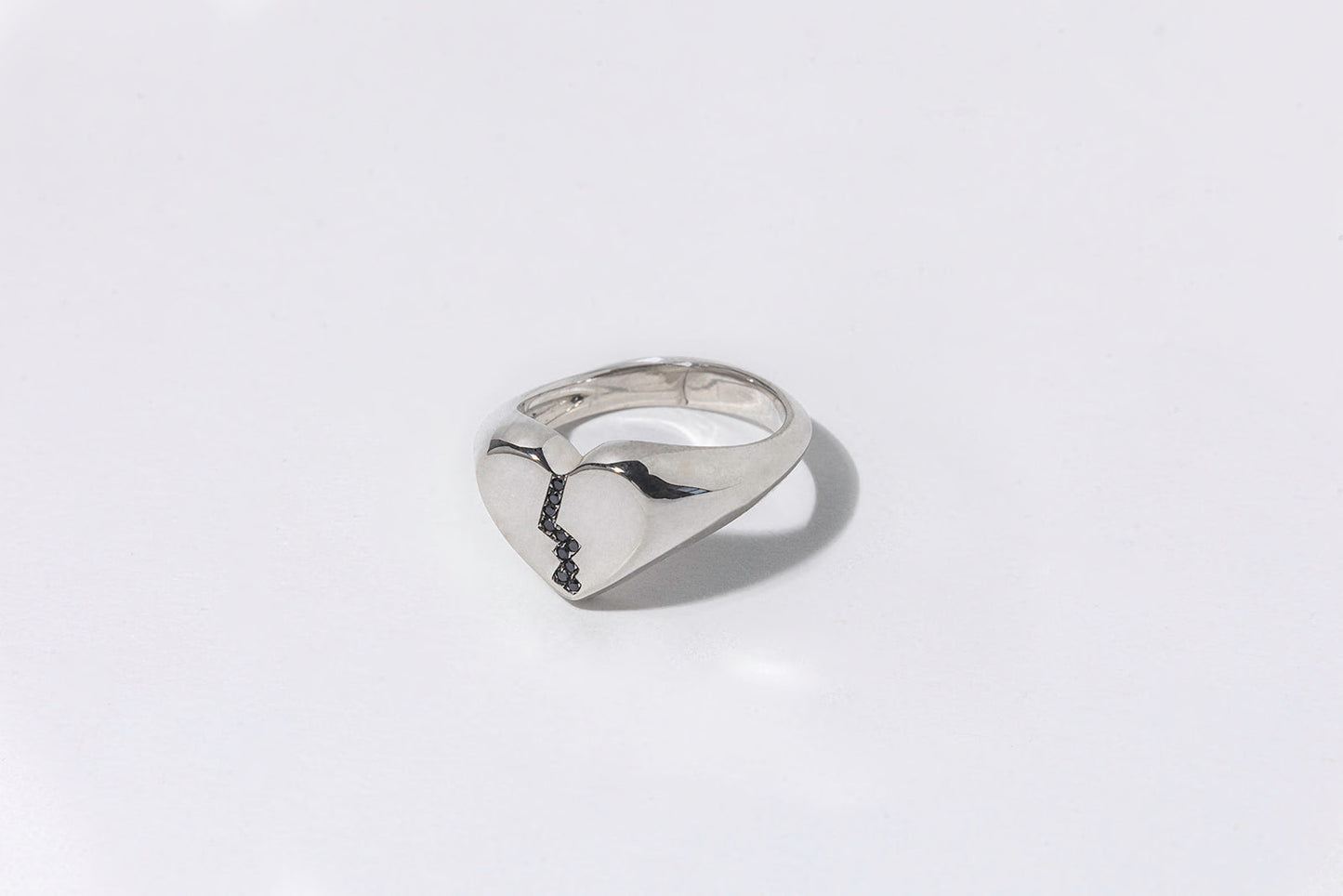 Pavé Broken Heart Signet