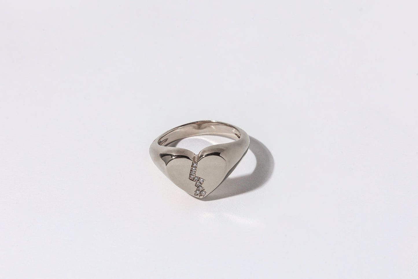 Pavé Broken Heart Signet