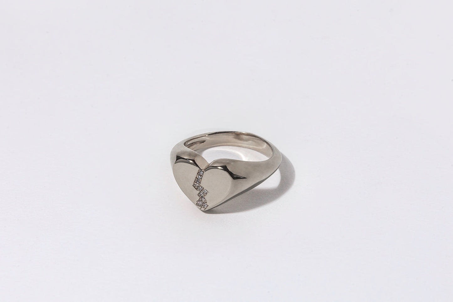 Pavé Broken Heart Signet