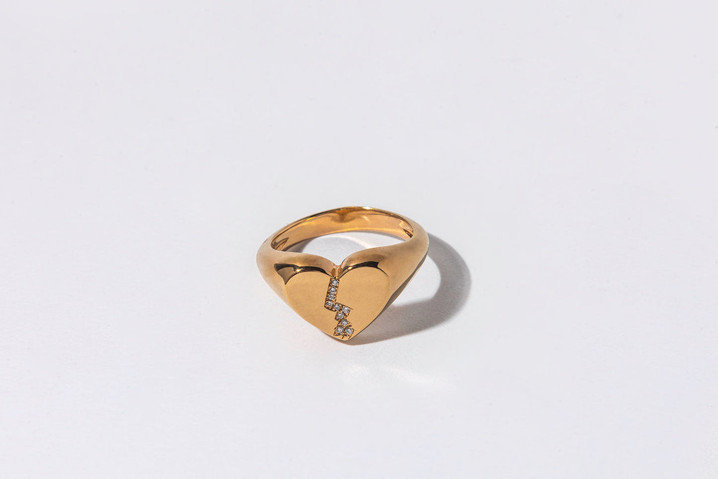 Pavé Broken Heart Signet