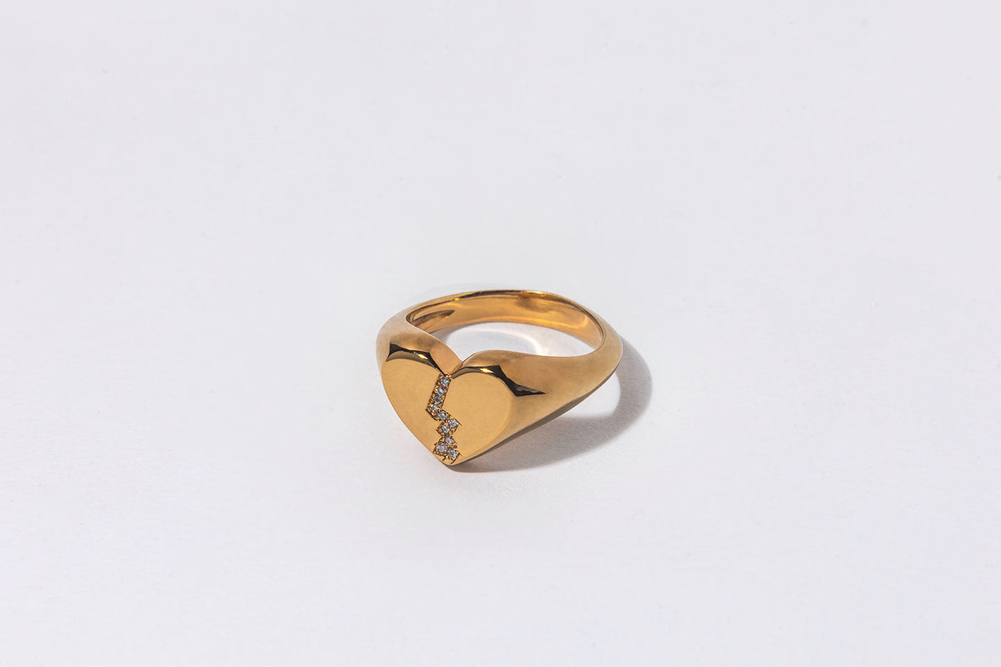Pavé Broken Heart Signet
