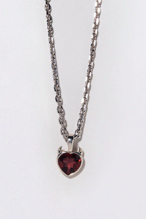 Devil Heart Necklace, with Stone