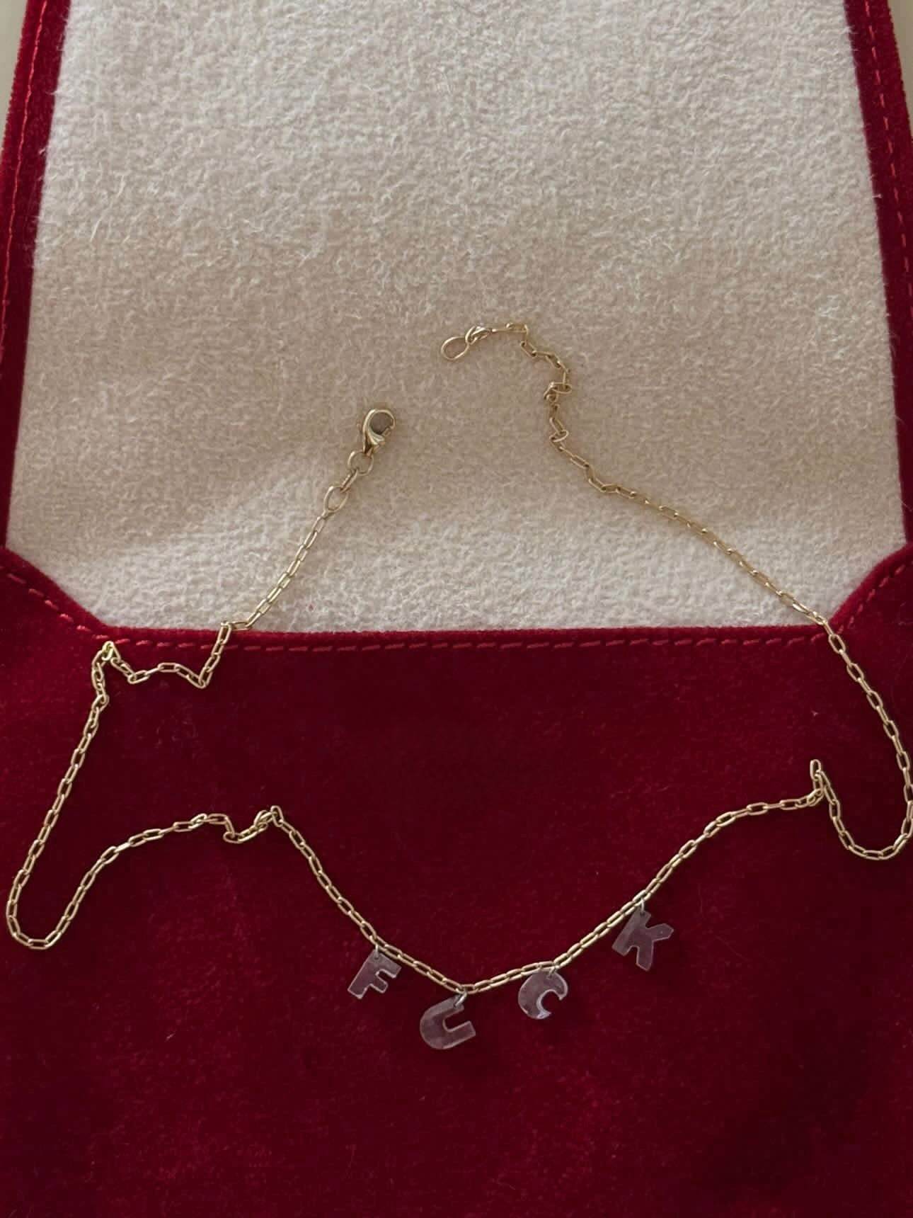 Diamond Letter Necklace, (Customizable) 14k