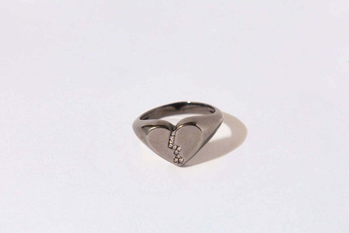 Pavé Broken Heart Signet