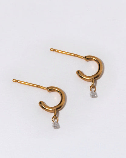 Dewdrop Mini Huggies, 14k