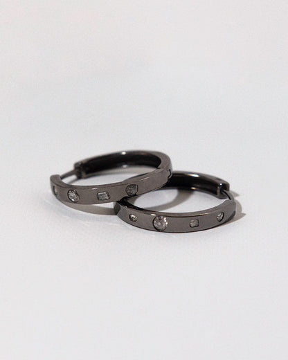 Debris Hoops, Sterling Silver