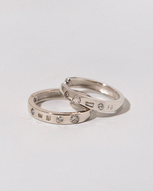 Debris Hoops, Sterling Silver