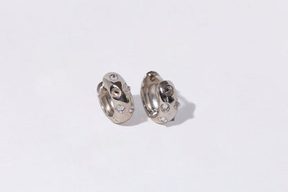 Chubby Spike Huggies, Sterling Silver