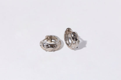 Chubby Spike Huggies, Sterling Silver