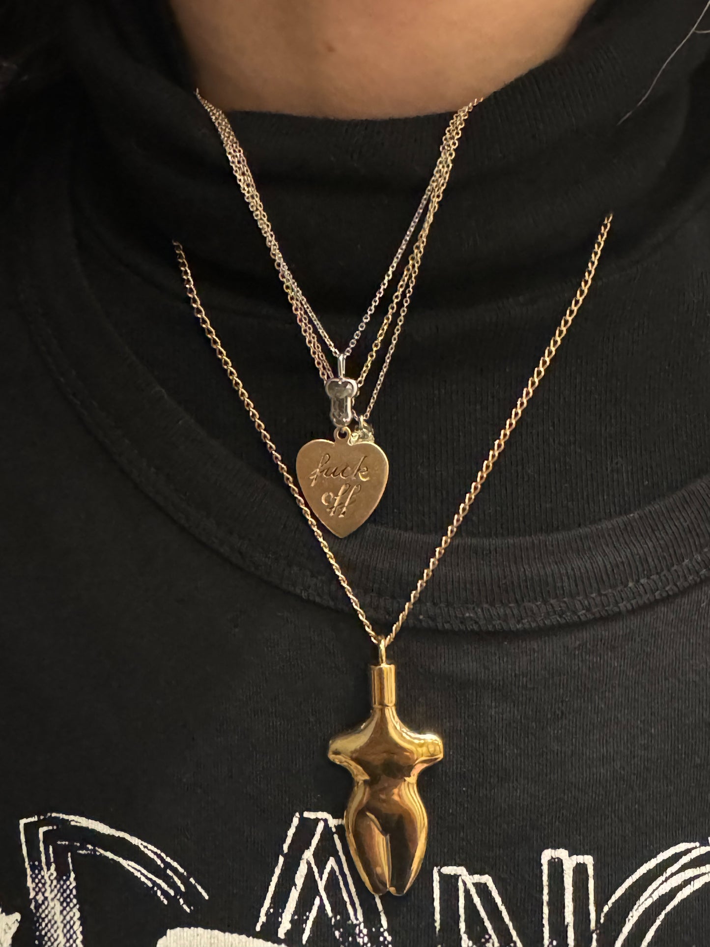 Fuck Off Necklace, 14k