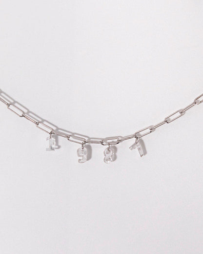 Diamond Number Necklace, 14k