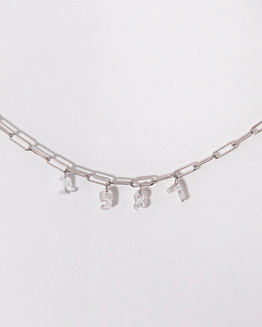 Diamond Number Necklace, 14k