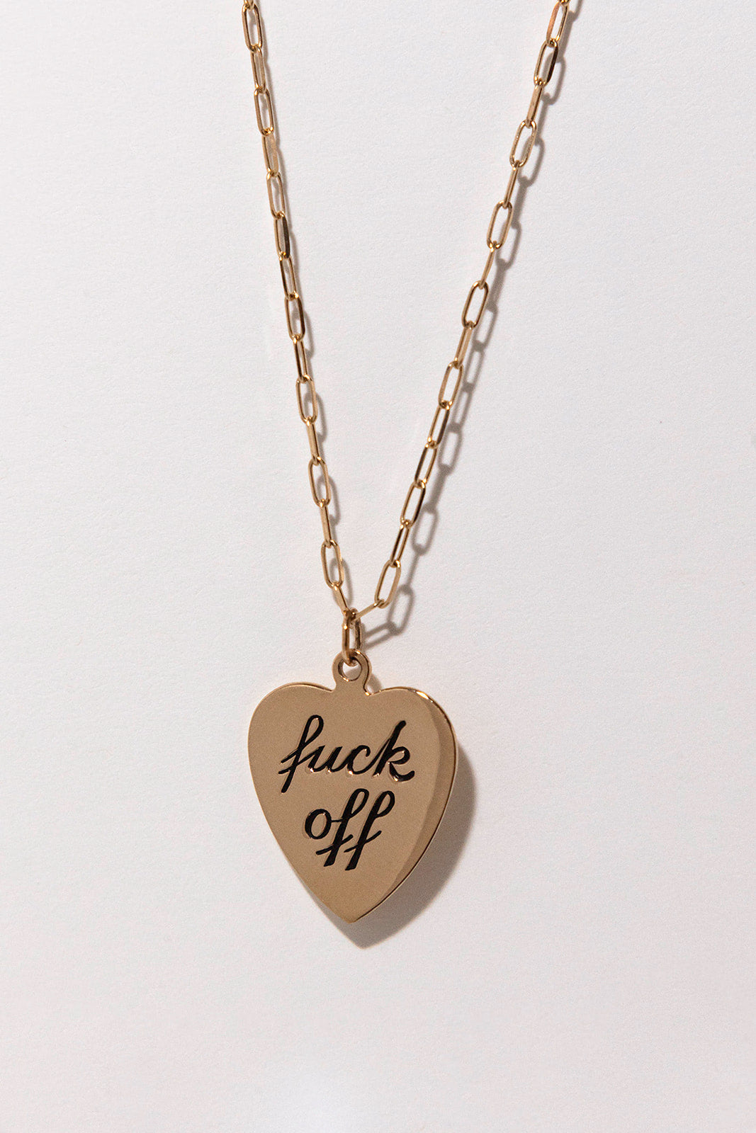 Fuck Off Necklace, 14k