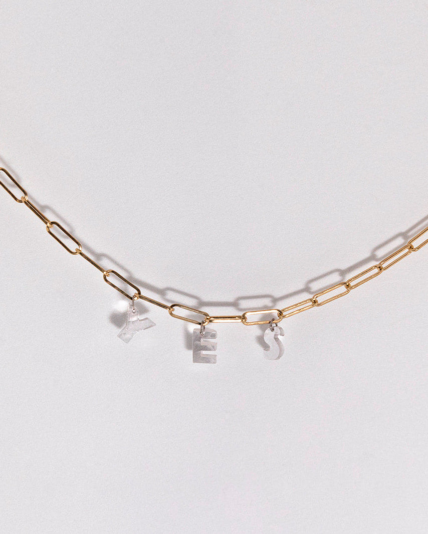 Diamond Letter Necklace, 14k