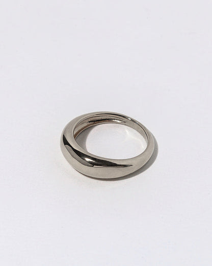 Silver ring on a white background