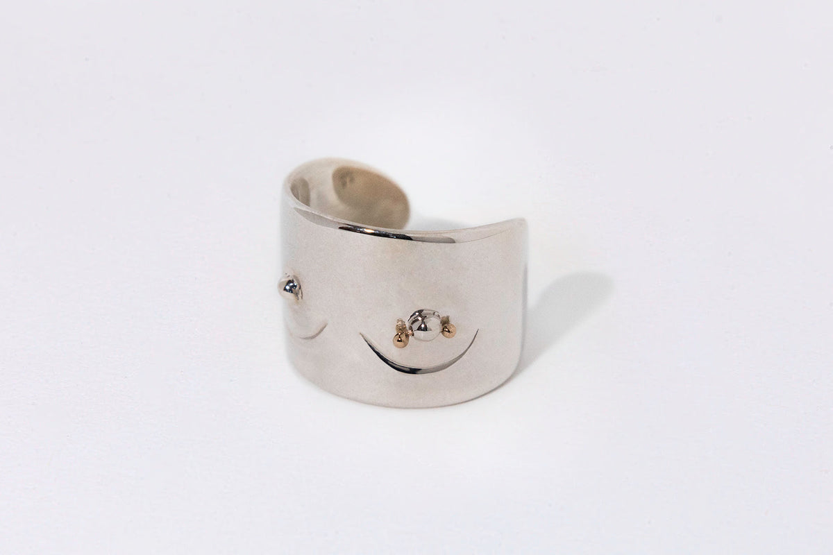 PIERCED BOOBY RING, STERLING SILVER
