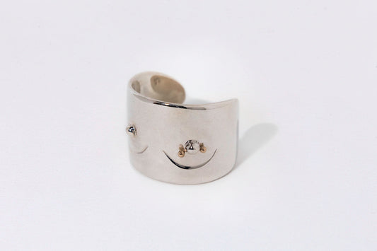 PIERCED BOOBY RING, STERLING SILVER