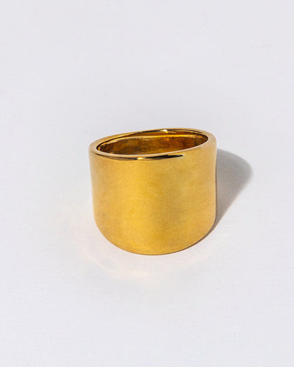 Gold ring on a white background