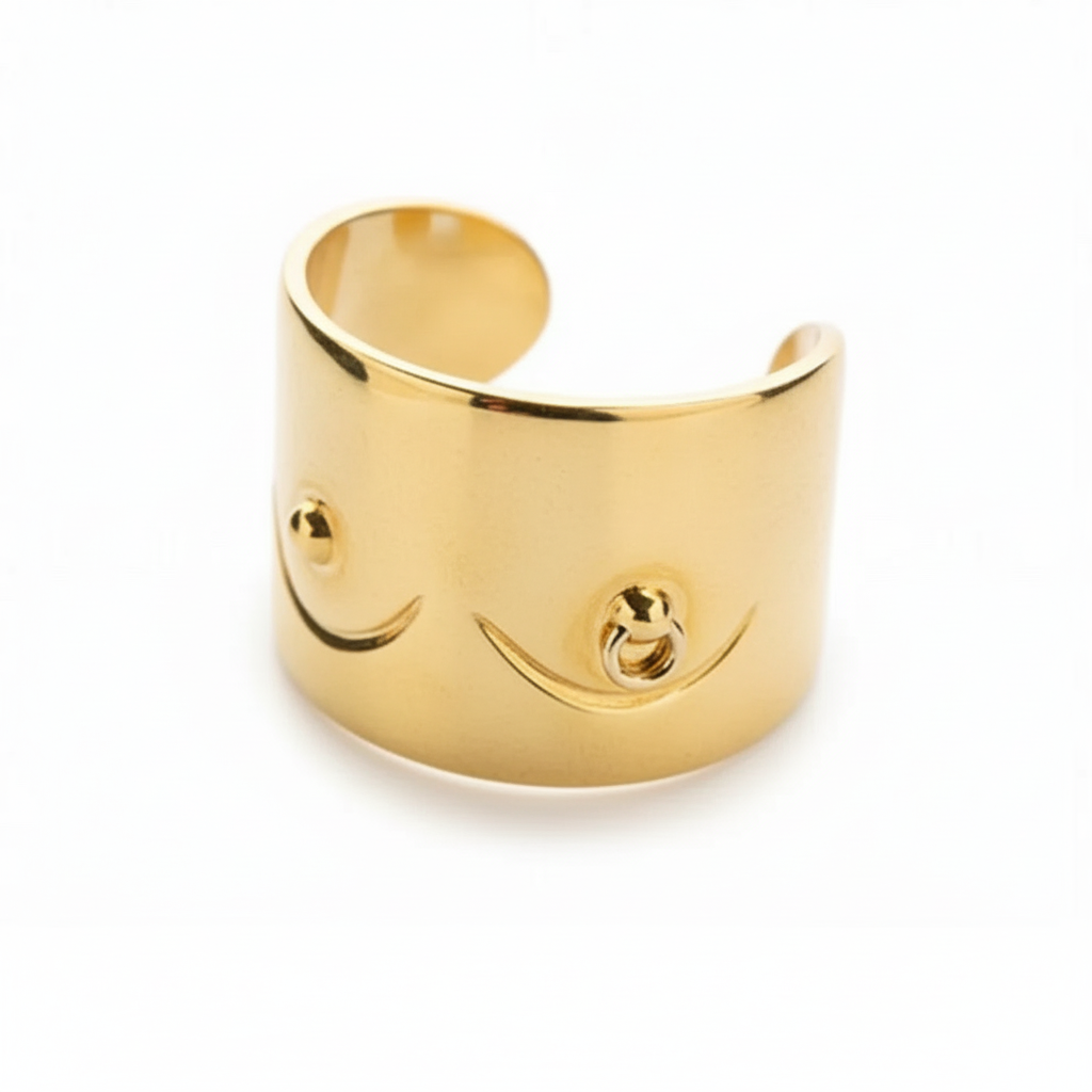 PIERCED BOOBY RING, 14K