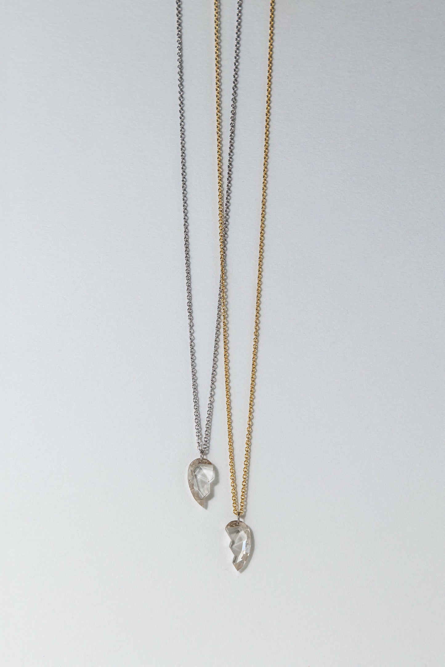 Broken Heart Diamond Necklace (Set of two)