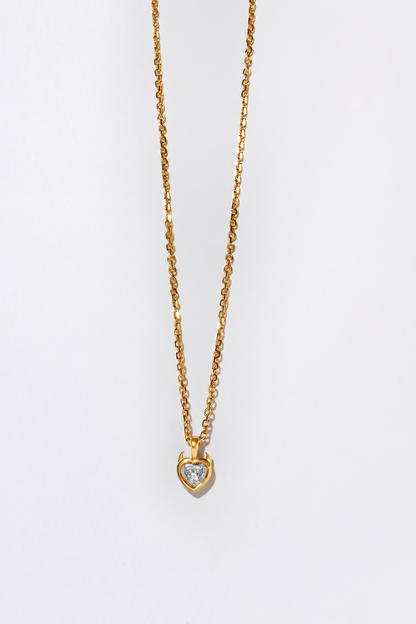 Diamond Devil Heart Pendant, 14k