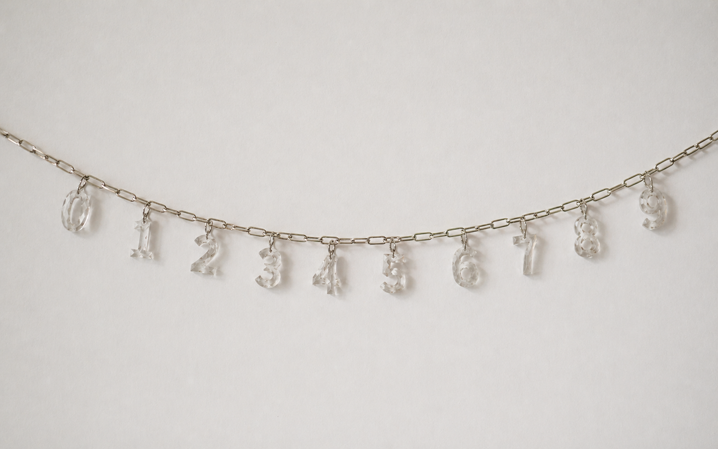 Diamond Number Necklace, 14k
