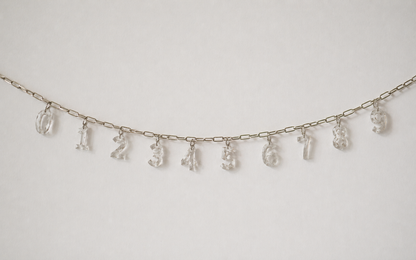 Diamond Number Necklace, 14k