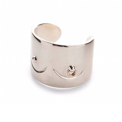 PIERCED BOOBY RING, 14K WITH PLATINUM PIERCING