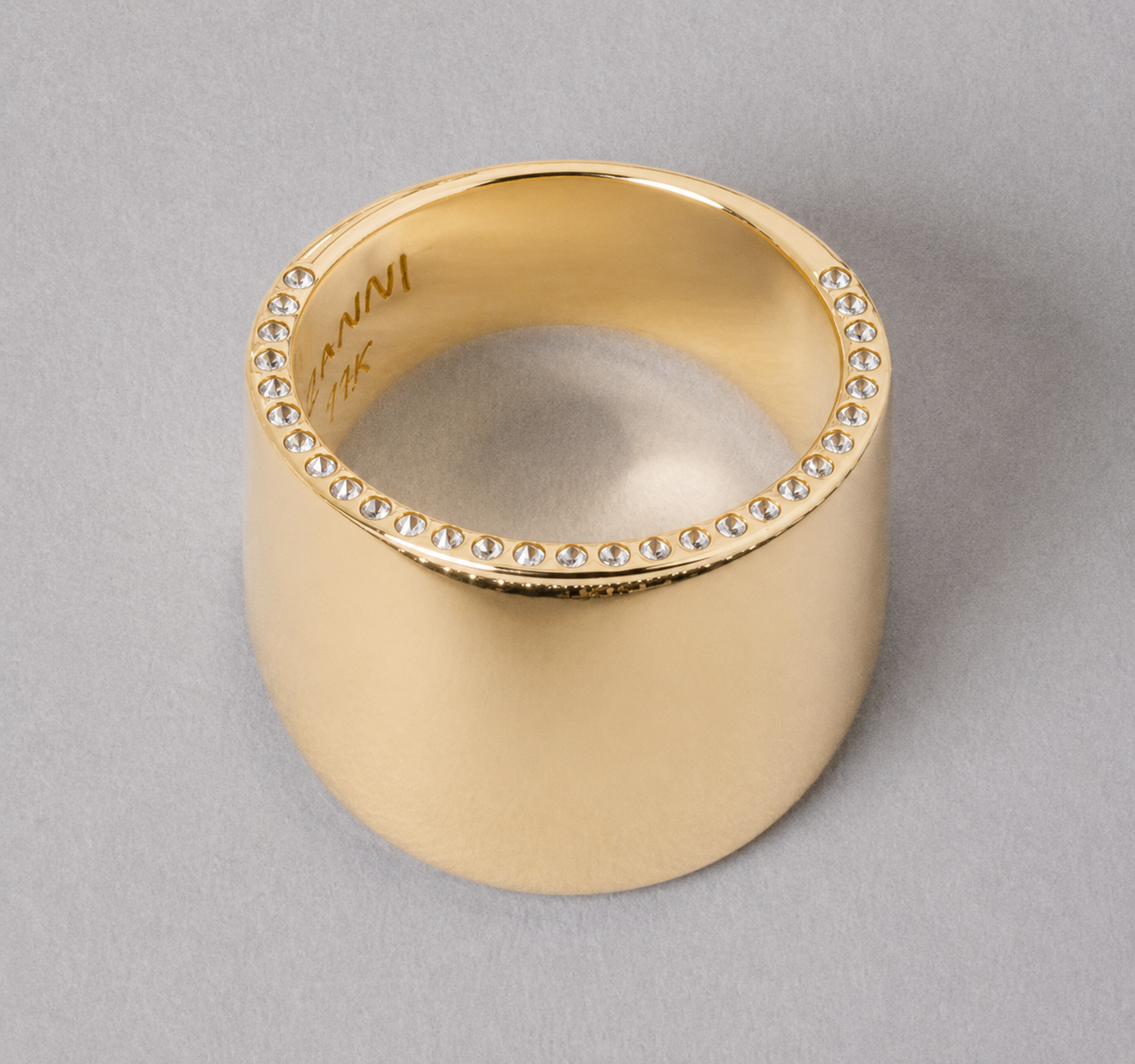 Spike Cigar Band, 14k