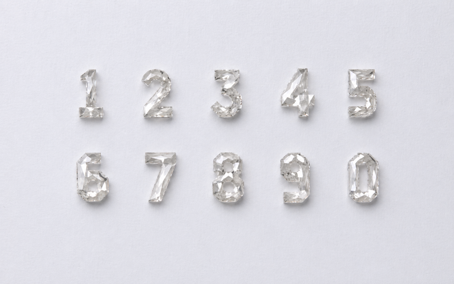 Diamond Number Necklace, 14k