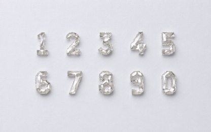 Diamond Number Necklace, 14k